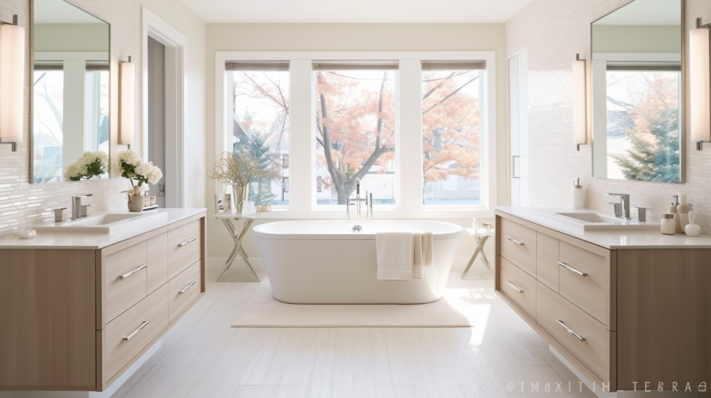 elegant bathroom showcasing a pristine double vanity m fb65f6b5 8413 4938 bf9b bd0473b86b84